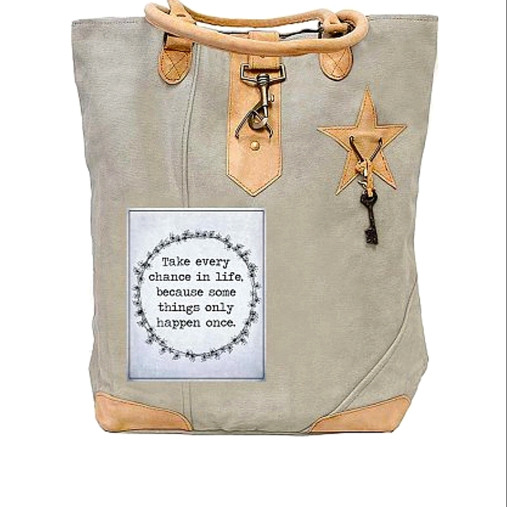 Take Every Chance Totebag - One-of-a-kind Bag made from recycled materials - Picture 8 of 15
